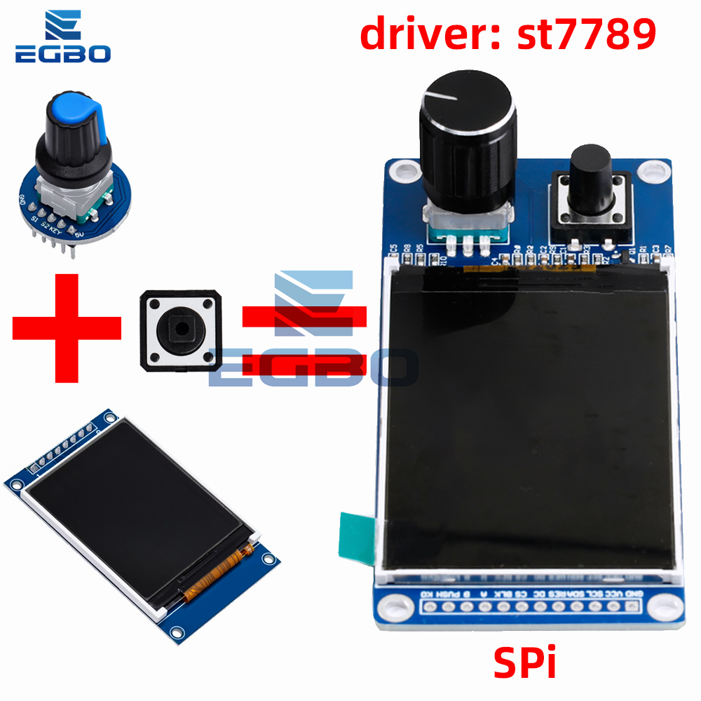 1.8 inch/2.4 inch TFT display screen with EC11 rotary encoder combination module SPI interface LCD display screen for arduino. 