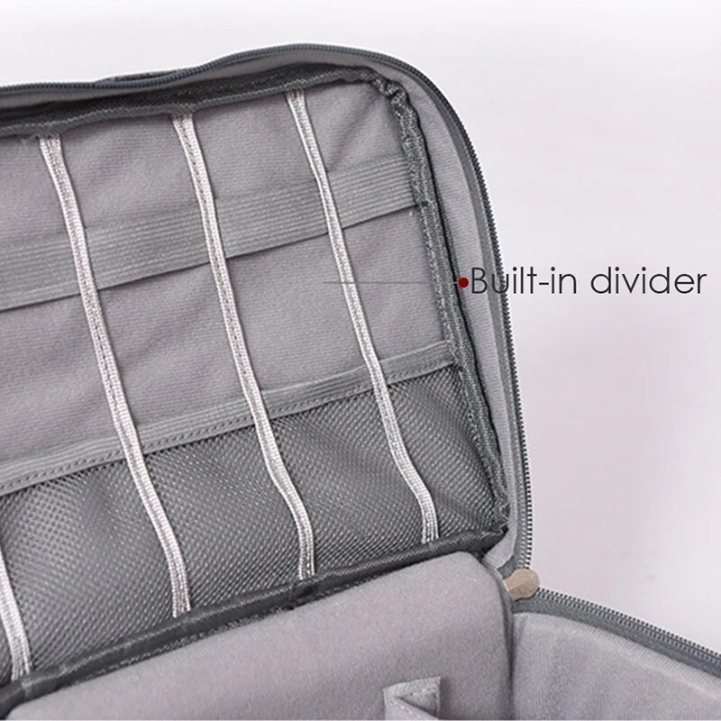 Electronic Bag Travel Cable Accessories Bag Waterproof Double Layer Electronics Organizer Portable Storage Bag For Pad Charger