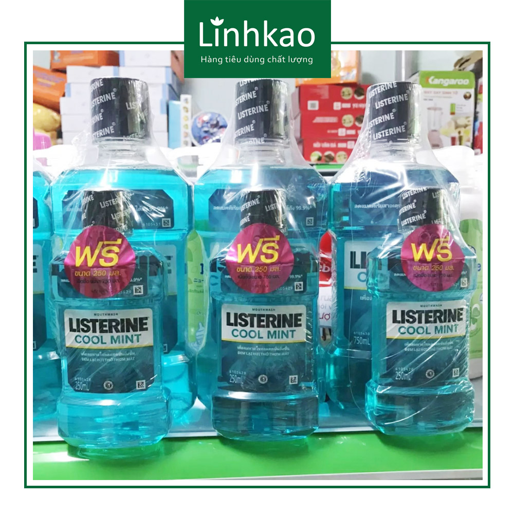 Combo Nước súc miệng Listerine 750ml + 250ml]