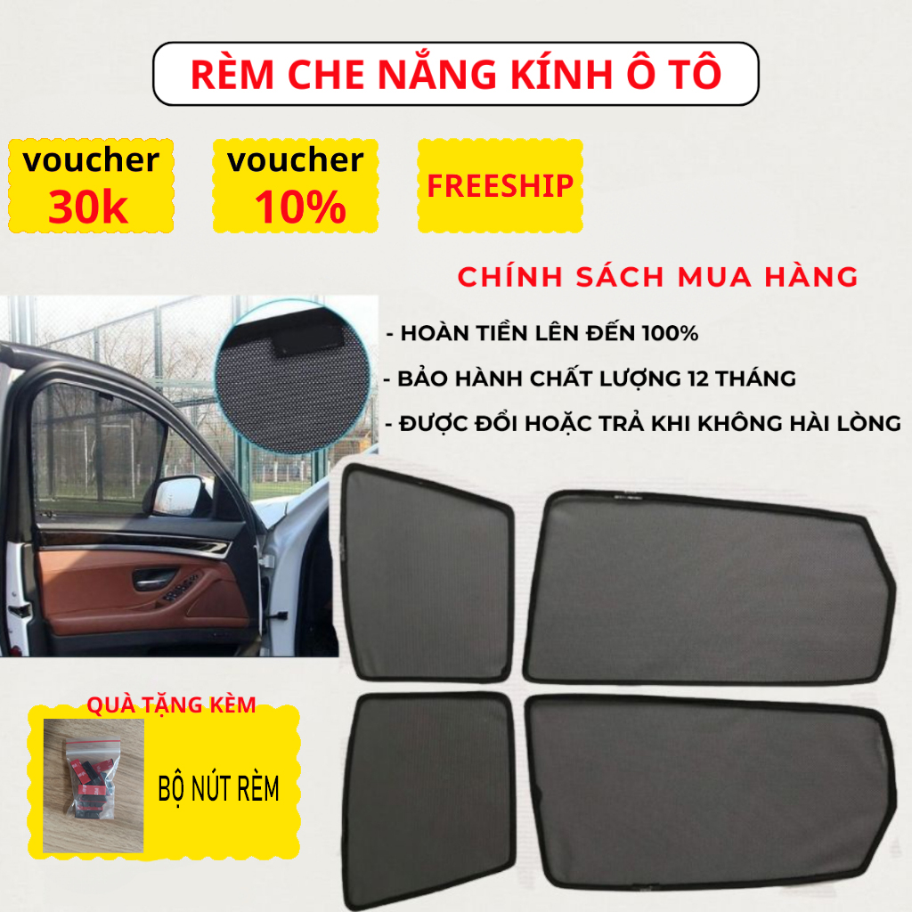 Rèm che nắng ô tô nam châm, chống nắng cho xe ô tô bộ 4 kính
