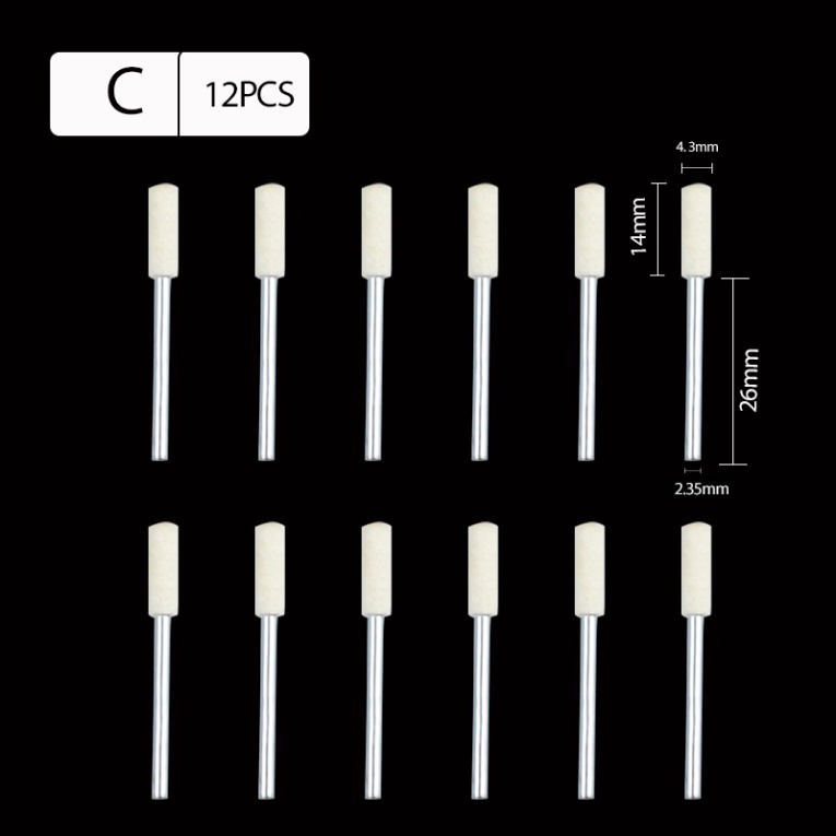 Set 12 Đầu Len Đánh Bóng 2.35mm