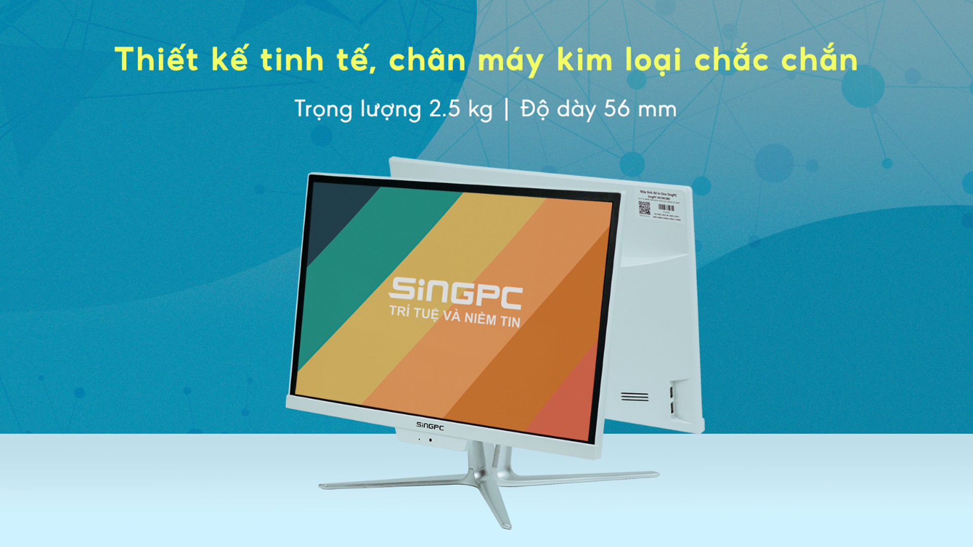 Máy tính All In One SingPC M19K380 (i3-2.4GHZ/8GB/128GB/19inch/Wifi/Bluetooth/Loa/Camera/Mic/K-M)