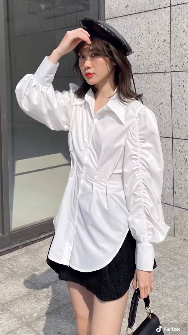Sơ Mi Thắt Dây Lưng Chiết Li Eo TADA