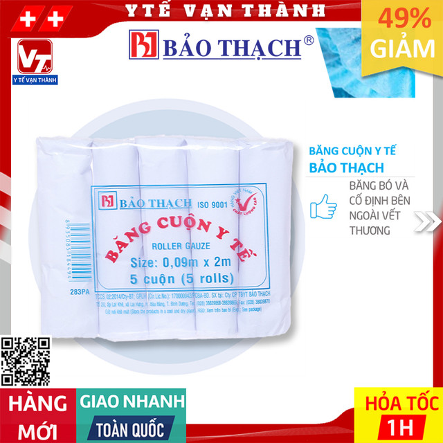 ✅ Băng Gạc Cuộn Y Tế Bảo Thạch (Lốc 5 Cuộn) -VT0216 - Y Tế Vạn Thành