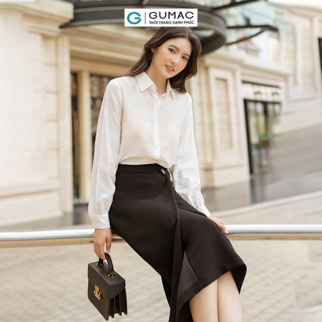 Áo sơ mi tơ sọc thời trang GUMAC AD06018