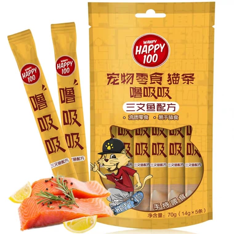Súp thưởng Wanpy Happy 100 cho mèo - Gói 5 thanh