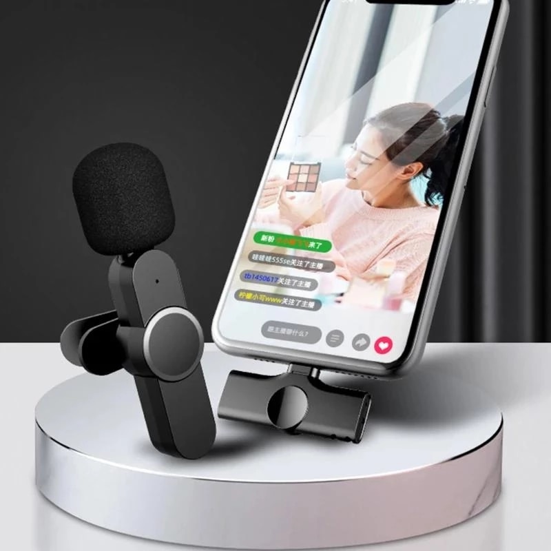 Wireless Lavalier Microphone Lapel Mic Mini For Cell Mobile Phone PC Tiny Micro Tie Mikrofon Mike Dual Bluetooth