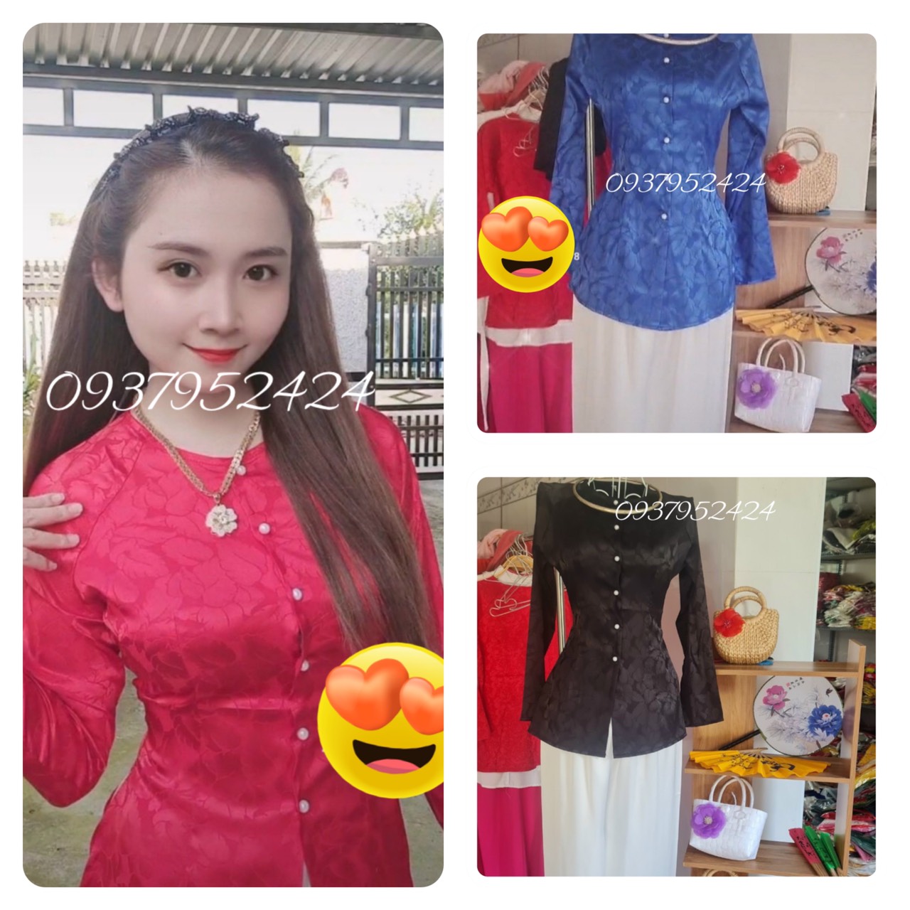 ÁO BÀ BA GẤM HỌA TIẾT LÁ