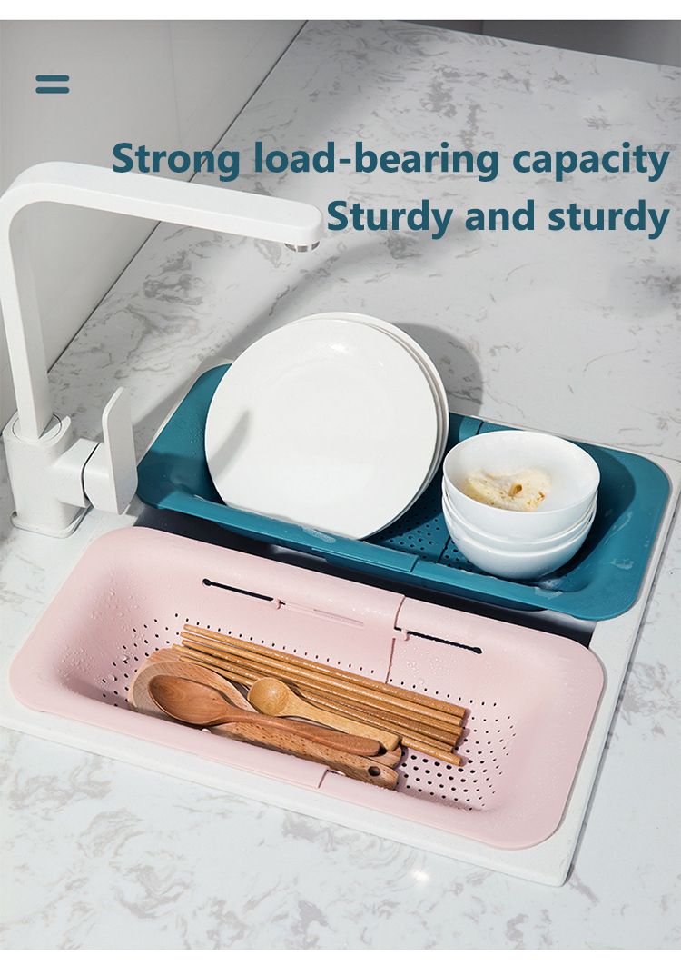Household sink fruit drain storage basket kitchen thickened telescopic drain rack sink rack