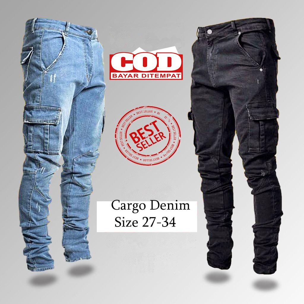 cargo denim jeans
