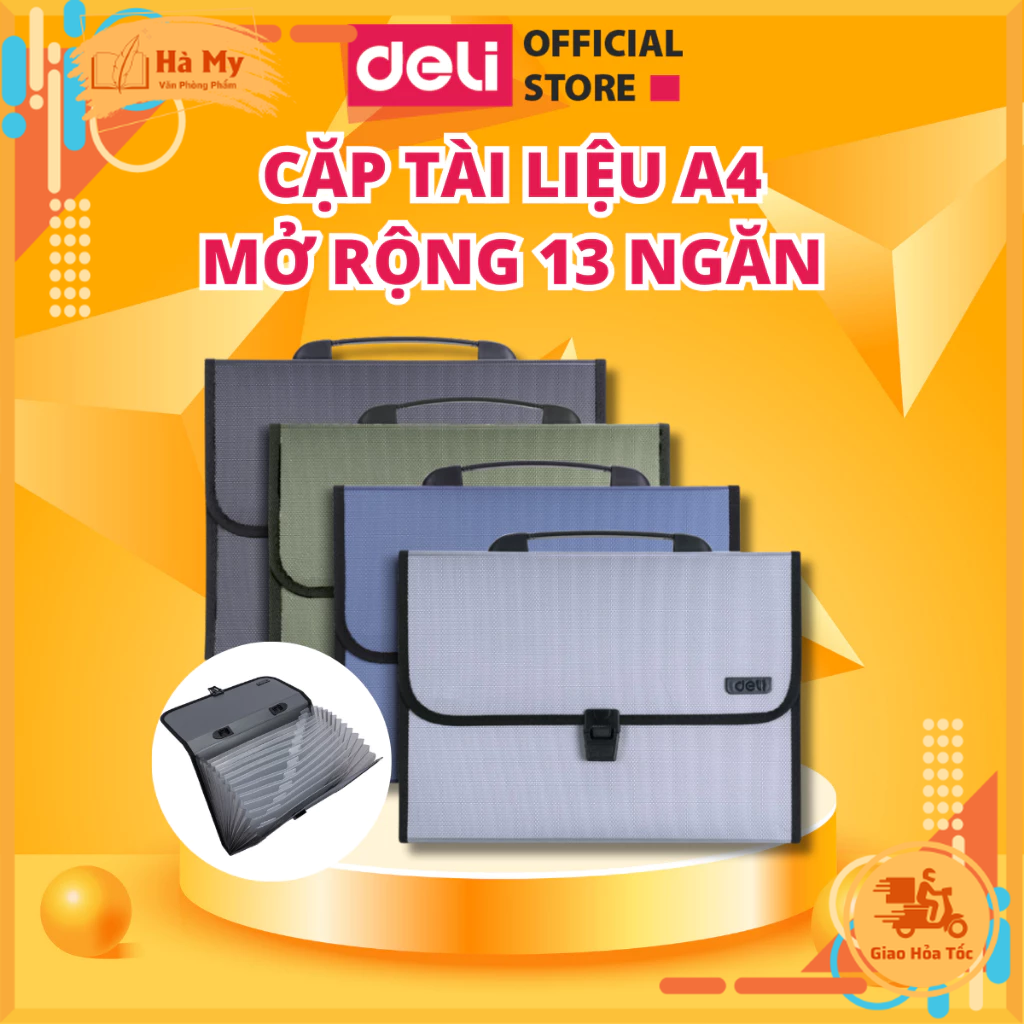 Cặp tài liệu A4 13 Ngăn DELI - E5556