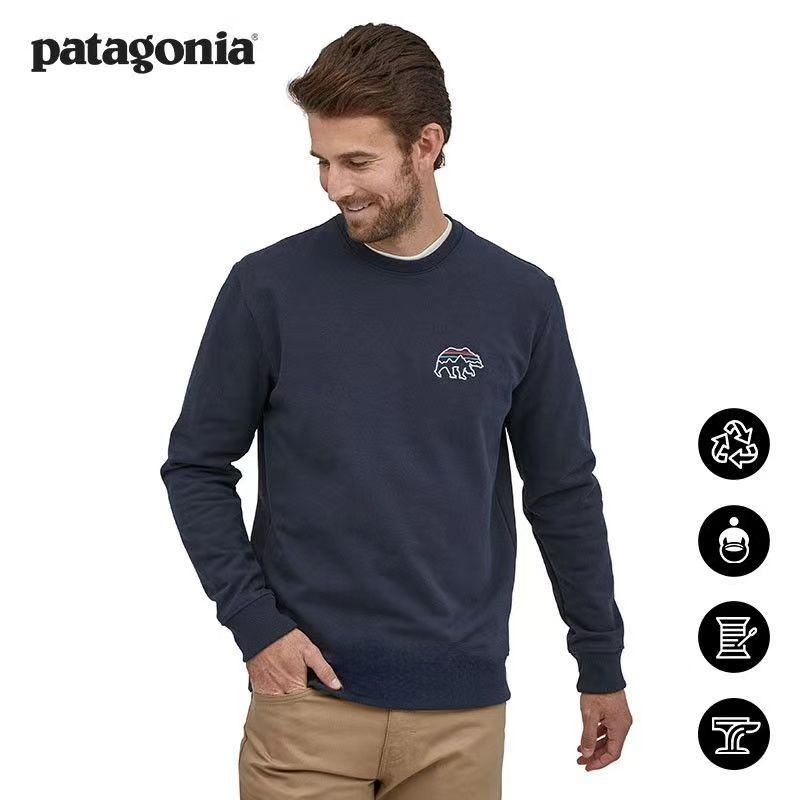 Patagonia Patagonia Classic Men's Pure Cotton Outdoor Crewneck Base Shirt Long Sleeve T-Shirt Top Trendy Brand