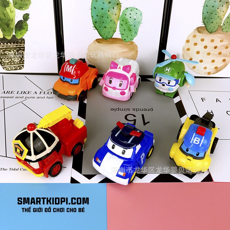 Ảnh Thật Bộ 6 Xe Robocar Poli biến hình