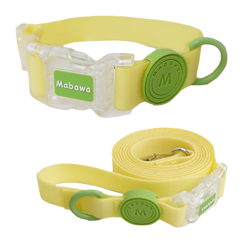 HamshMoc Waterproof Dog Collar And Leash Set Adjustable Pet Collar With Strong Safety Buckle Soft Leash For Small Medium Large Dogs