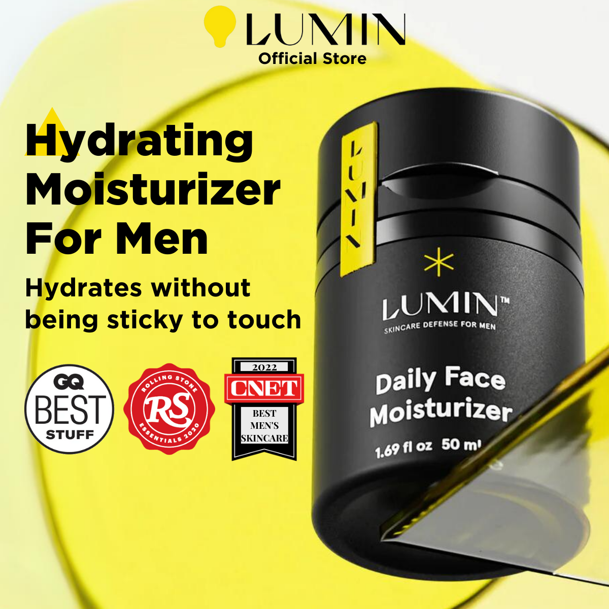 LUMIN Men’s Face Moisturizer (Daily, Extra Strength, Super Light, Sun