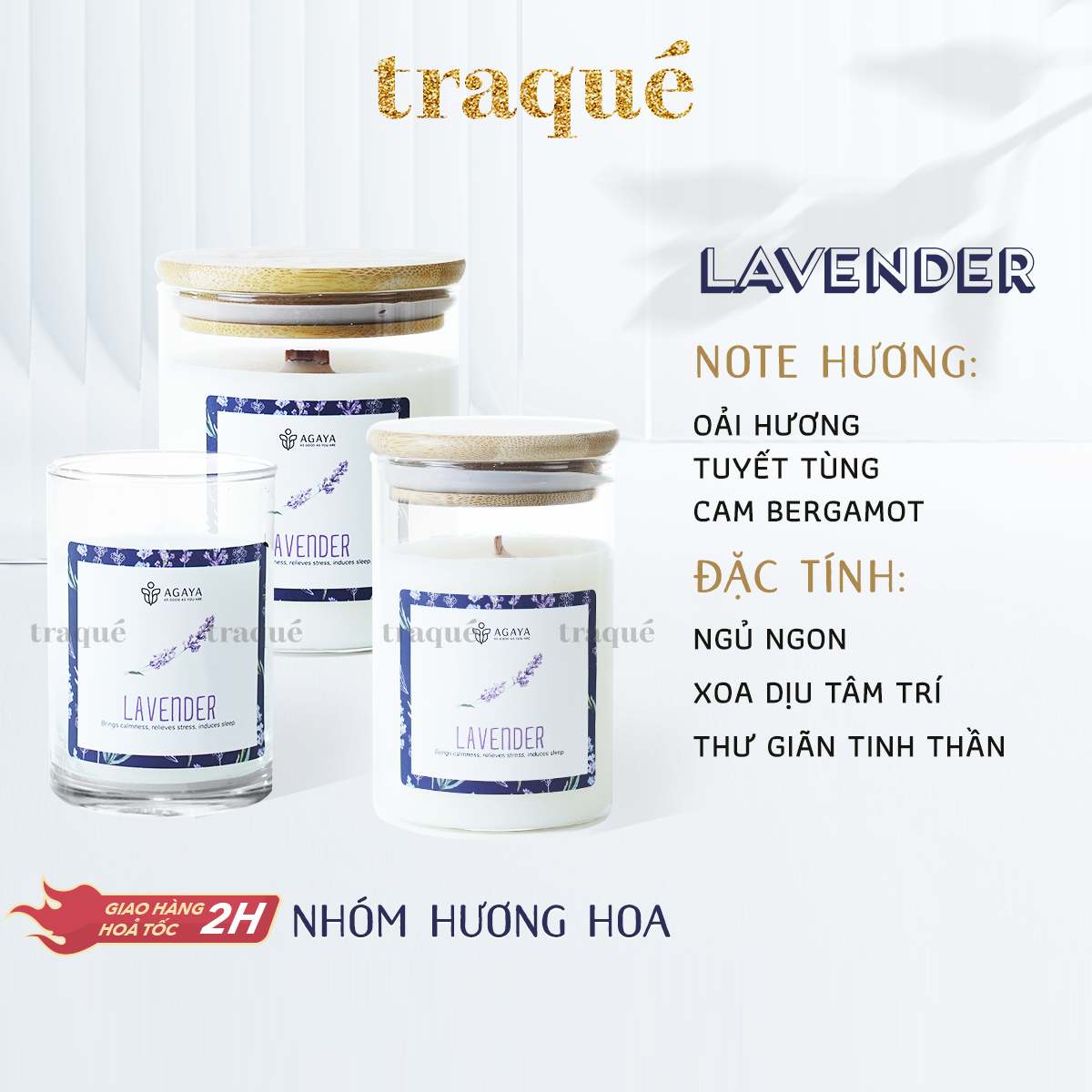 Nến thơm Agaya/Candle Cup - Hương Hoa LAVENDER