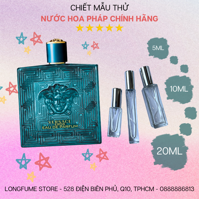 Chiết mẫu thử nước hoa nam versace eros man edp 5ml 10ml 20ml - longfume store nước hoa châu âu chính hãng tphcm