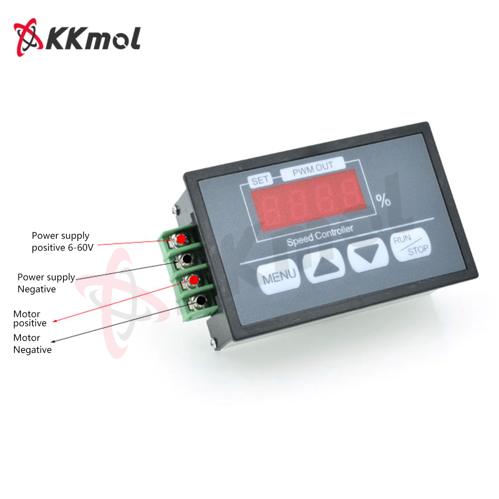 KKmol DC6-60V DC PWM Motor Speed Regulator Power Controller with LED Digital Display Slow Start/Stop Revolving Speed Time Adjustable