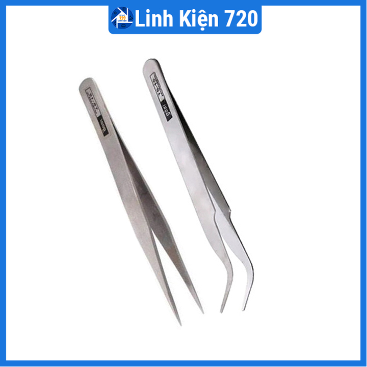 Bộ 2 nhíp gắp linh kiện điện tử Gooi ( 1 cong - 1 thẳng )