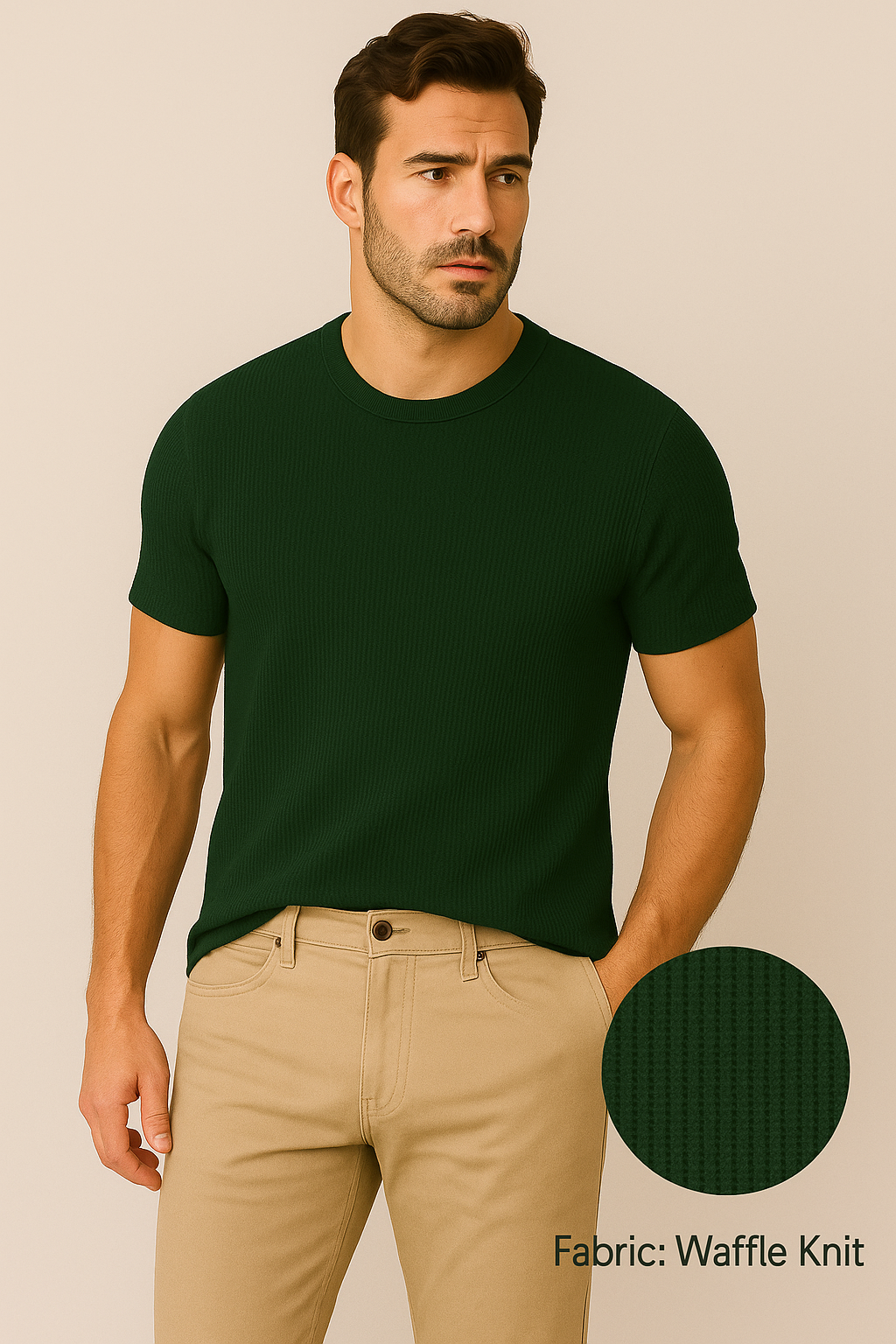 The Vintage Clothing Waffle Knit Texture T-Shirt For Boys And Men - Summers Trendy New Tshirts For Men / Tshirts For Boys / Men'S Tshirts / Boys Tshirts