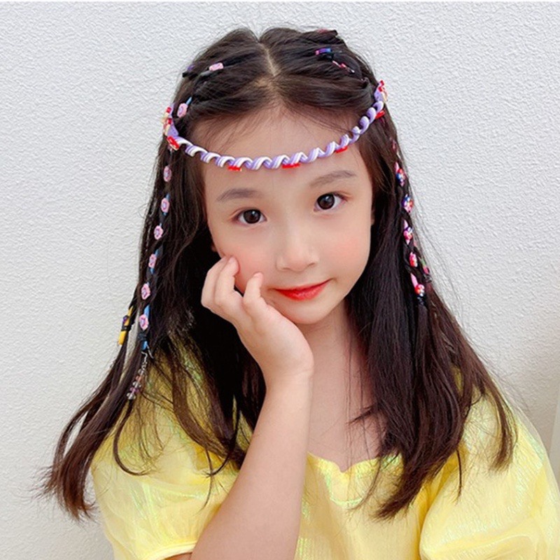 Kẹp tóc dây xoắn nhiều màu siêu cute cho bé
