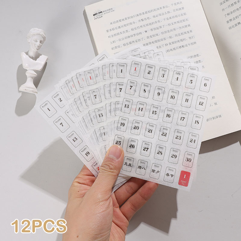 1Set 365 Days Stickers Payment Stick Account Notebook Sticker Full Year ...