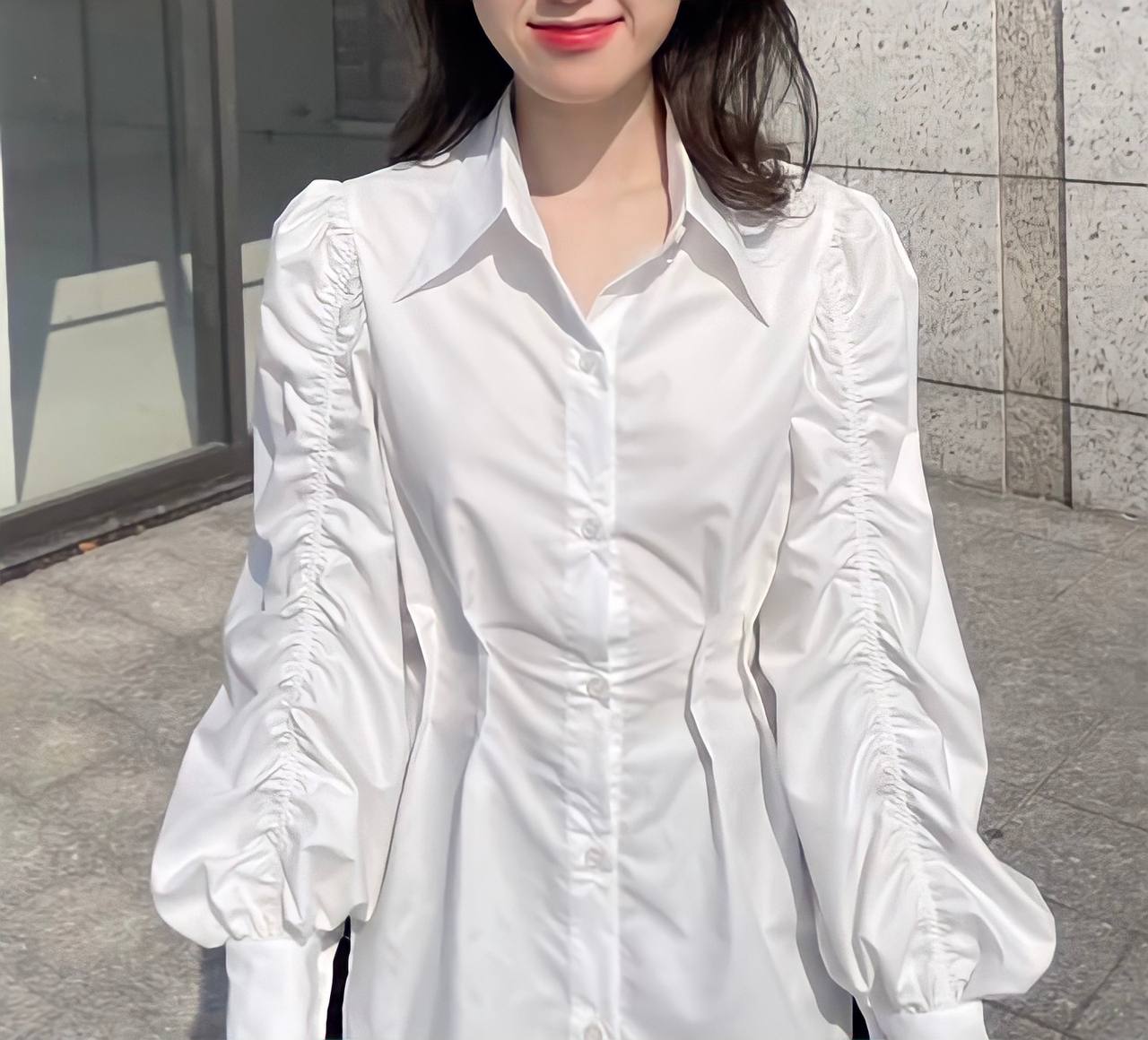 Sơ Mi Thắt Dây Lưng Chiết Li Eo TADA