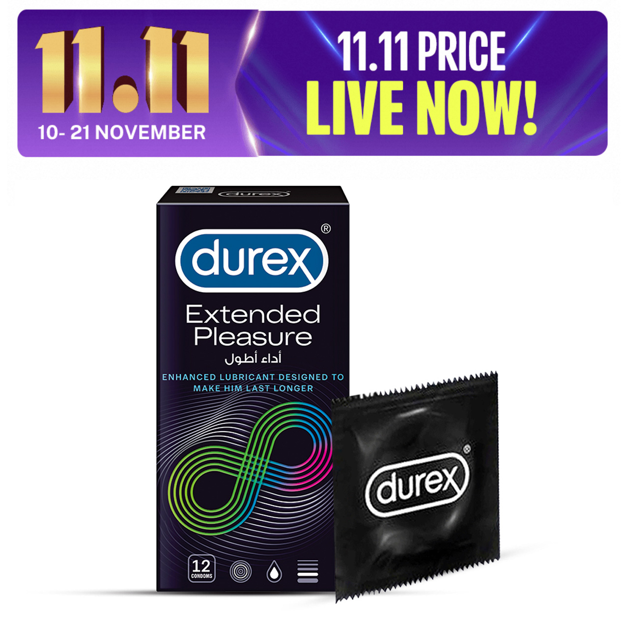 Durex Condoms Extended Pleasure 12 Pieces