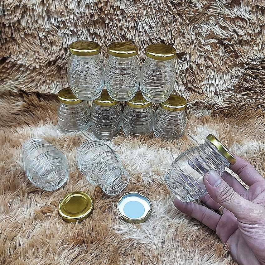 Hũ Chưng Yến 100ML (combo 10 cái) con ong  nắp thiếc vàng –  Hũ Thủy Tinh Đựng Sữa Chua - Hũ Thủy Tinh 100ML