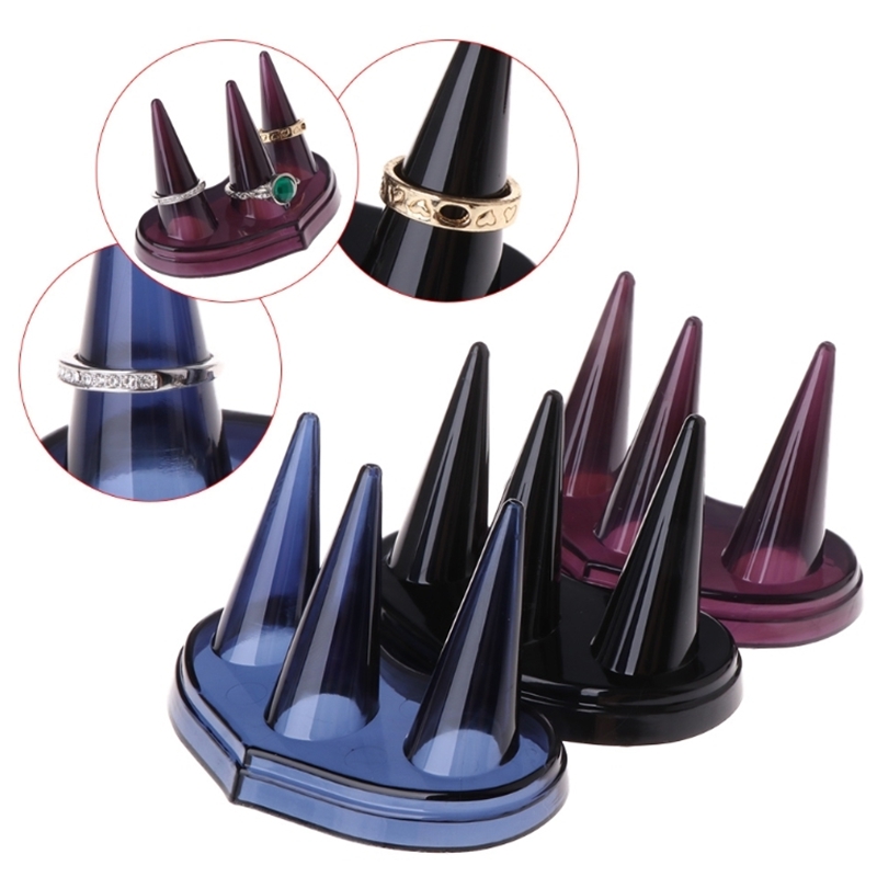 MOOCA 10-Pack Black Rubber Ring Display Stands - Finger-Shaped Ring Holders For Jewelry Shows, Stores & Home