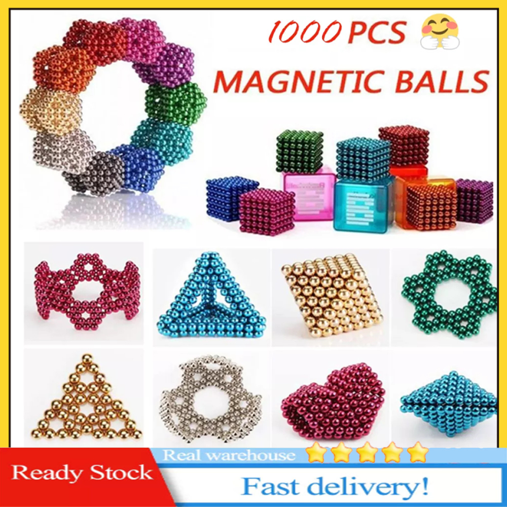 1000pcs Magnetic Balls 3mm 10 Color Magnetic Balls Cube Multi Color Gadget Toys Desk Games Magnetic Beads Creative 3d Puzzle Educational Building Toy For Intelligence Development Stress Relief Toys For Adults Lazada