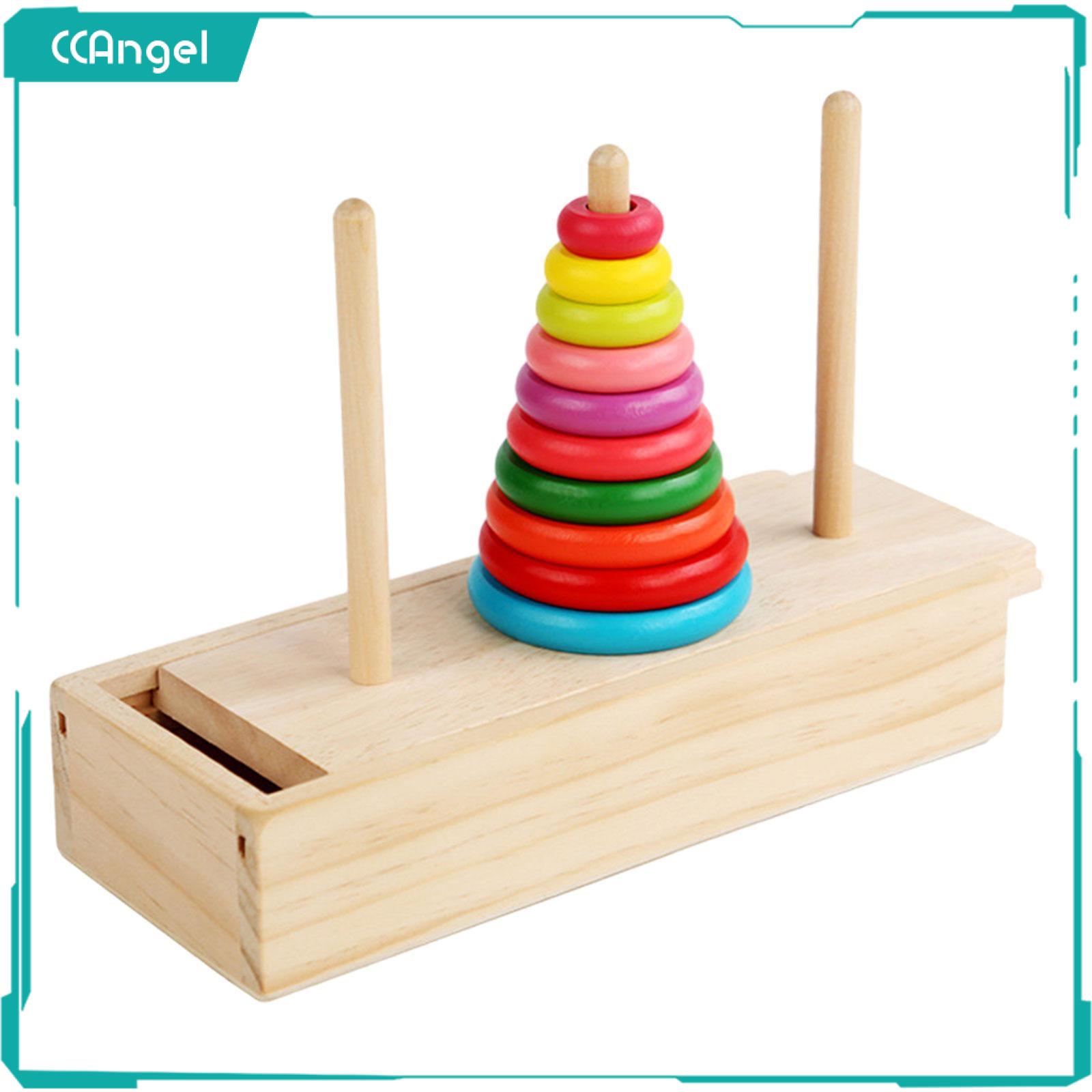 CCAngel Wooden Stacking Tower Clearance Toys for Kids Boys 10 Layers