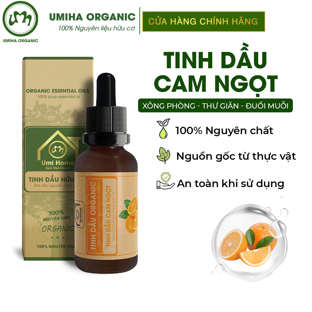 Tinh dầu Cam Ngọt hữu cơ UMIHA nguyên chất Orange Essential Oil 100%