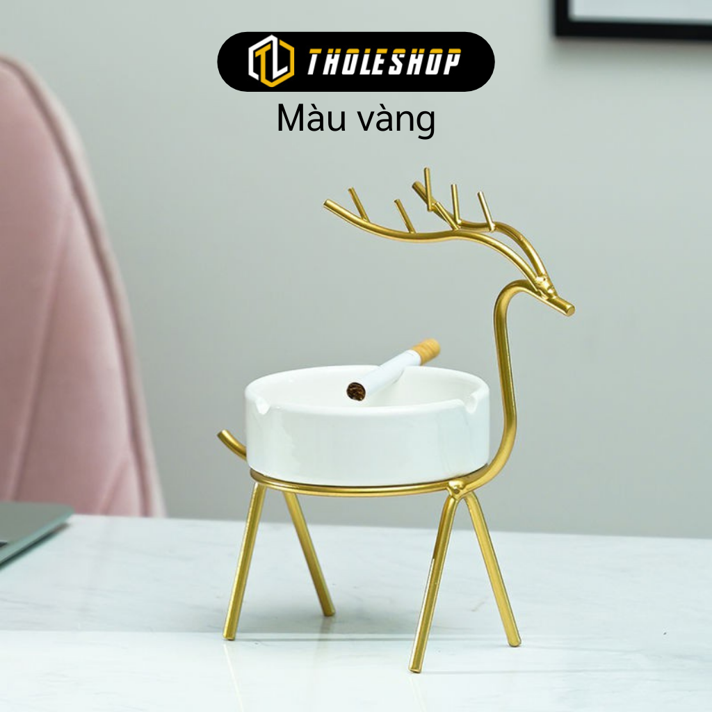 Gạt tàn độc đáo - Gạt tàn thuoc lá gốm sứ hình hươu nghệ thuật sang trọng - Gạt tàn thuoc lá sắt sơn nghệ thuật