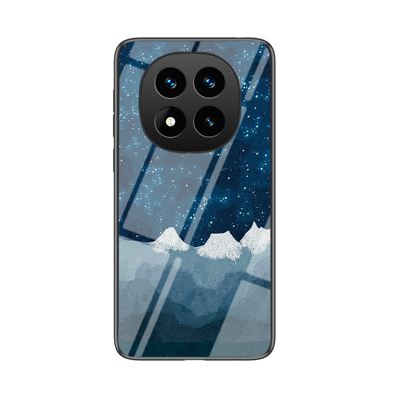 For Redmi Note 14 Phone Case Tempered Glass Protector Rainbow Gradient Fantasy Starry Glass Colorful Cover for Redmi Note 14 Pro Plus Cover Casing HP.