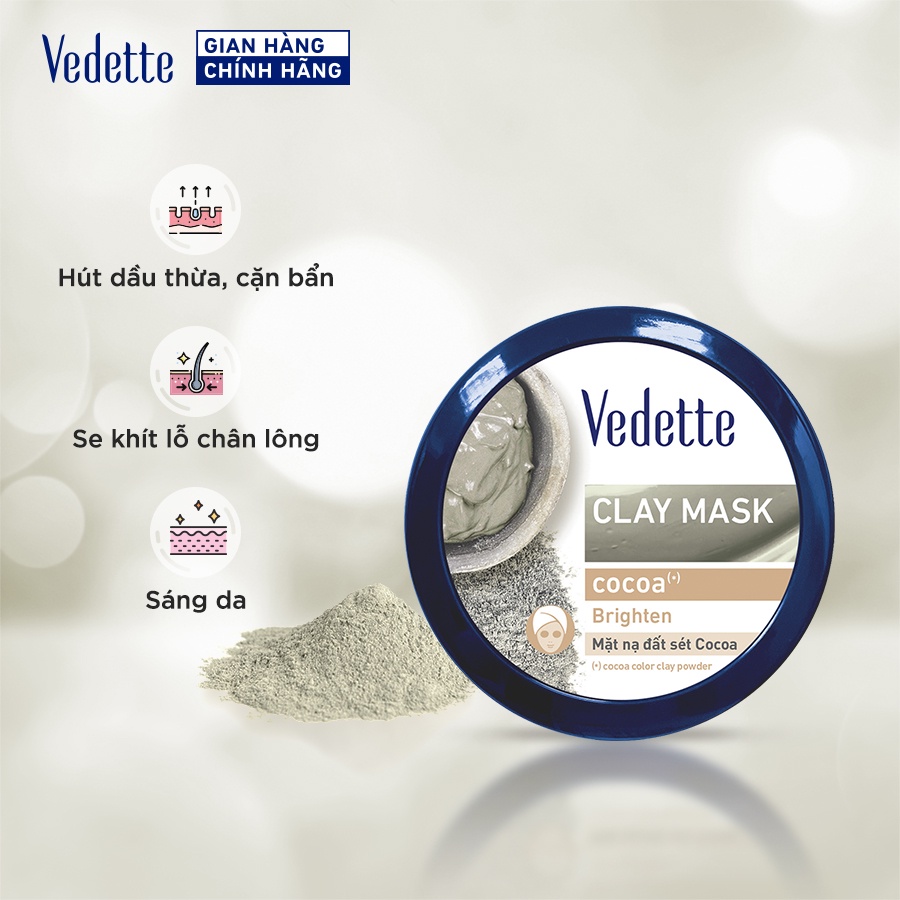 Mặt nạ đất sét Vedette Bùn Non (Cocoa) 145g MNDS-BN-HH0145
