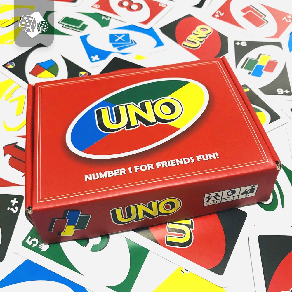 Bộ bài Uno Full 156 lá gồm bộ cơ bản và 2 bản mở rộng, cắt góc bo tròn, màu...