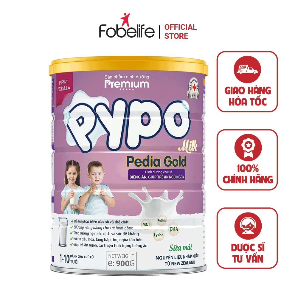 Sữa bột pypo pedia gold dinh dưỡng giúp ăn ngủ ngon, trẻ từ 1-10 tuổi 900g - findkosts
