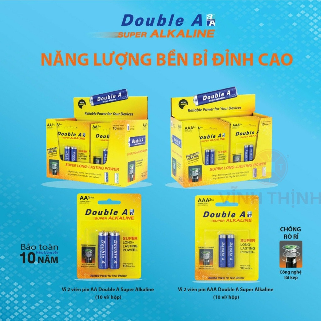 Pin kiềm double a super alkaline. pin aa , pin aaa