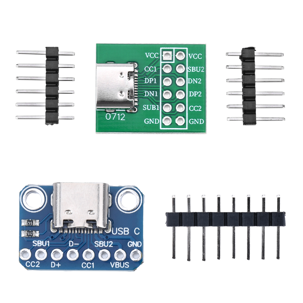 FocusAi USB Type C Connector Board DIY 3.1 Serial Basic Breakout Female Connector Type C Breakout Board for Data Line Wire Cable Transfer
