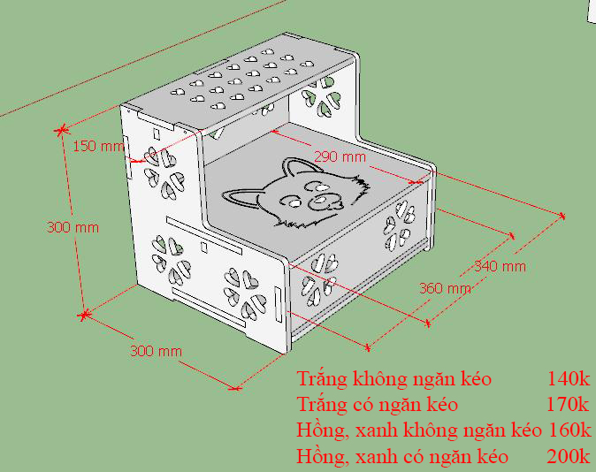 Kệ chân Nail không ngăn không đáy