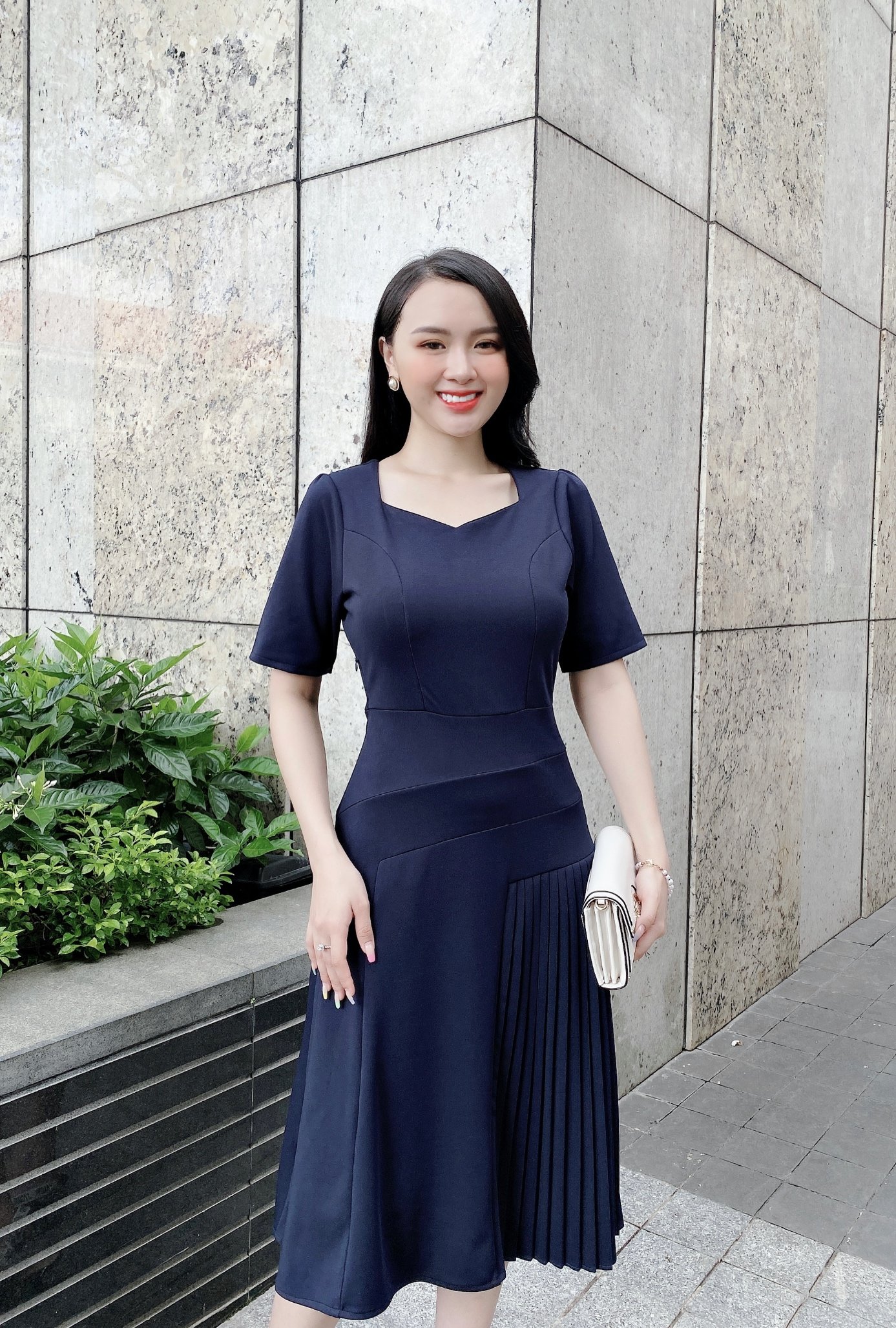 Đầm phối dập ly xinh đẹp