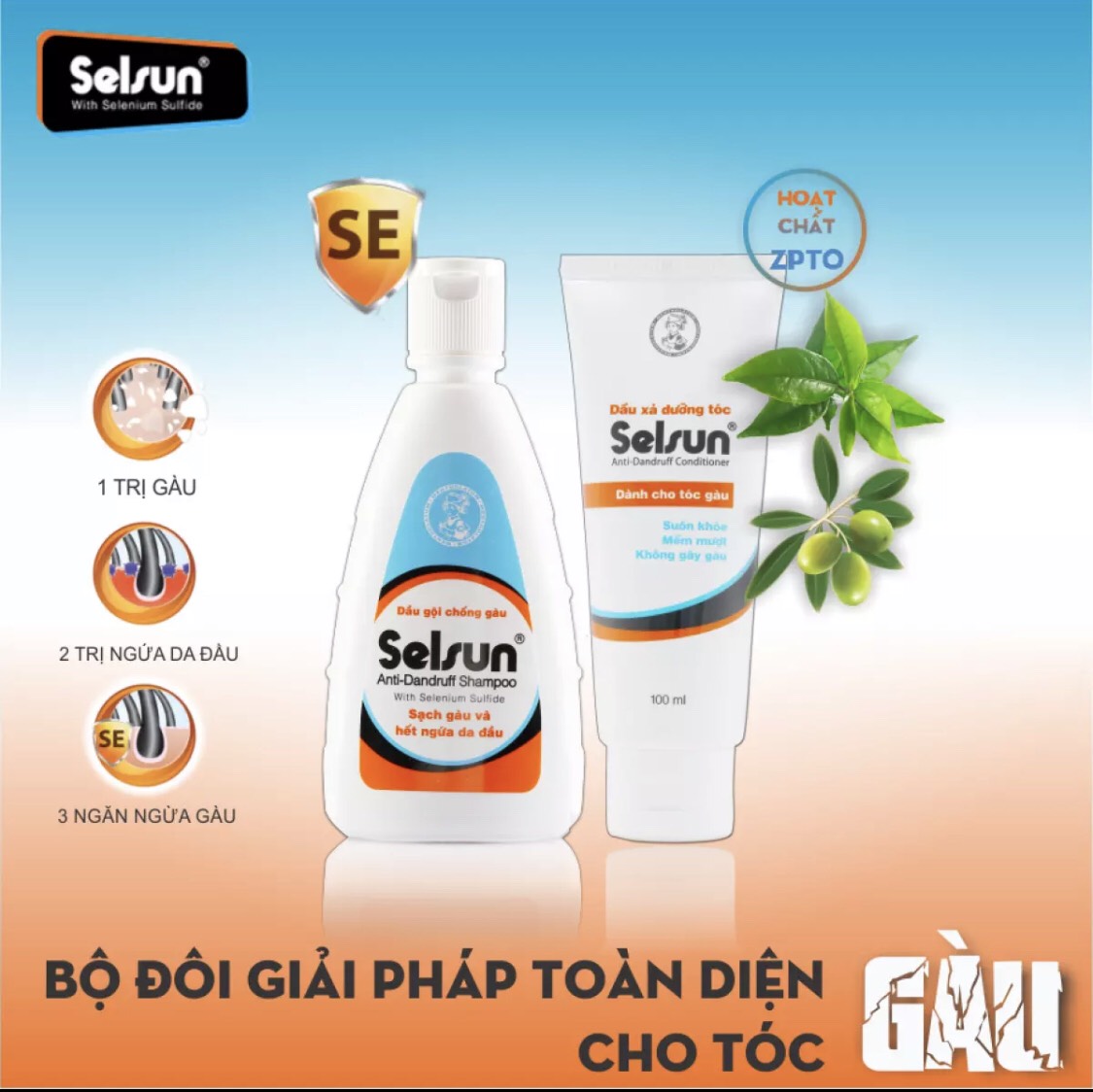 Dầu xả và dầu gội ngăn gàu Selsun (100ml)