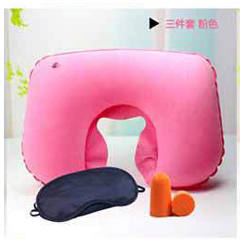 (SỈ) Bộ 3 món gối hơi du lịch, đủ màu (gối hơi, bịt tai, bịt mắt)
