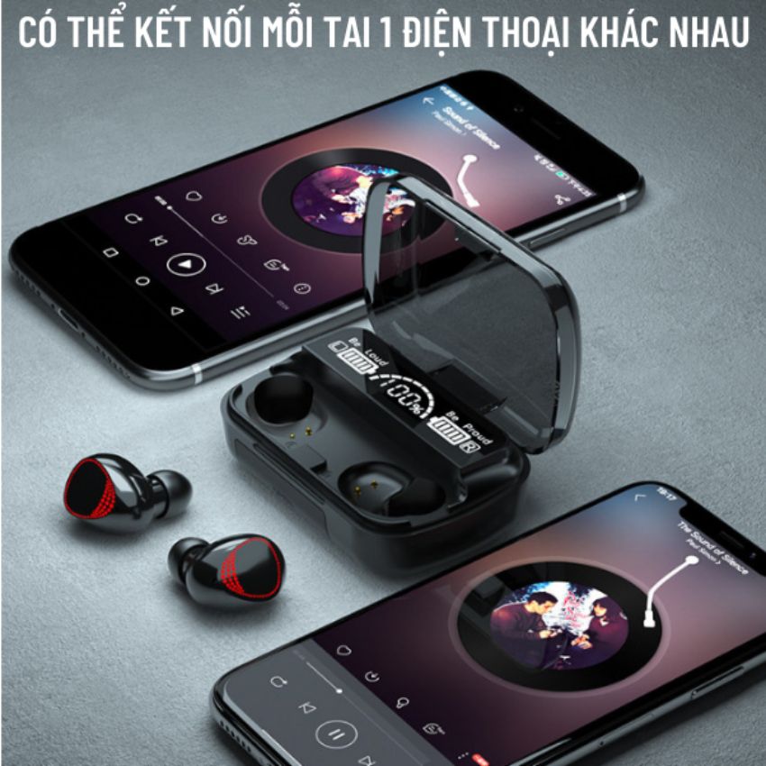 Tai nghe bluetooth pin trâu M10 , Tai nghe không dây M10 phù hợp với dòng điện thoại như iphone, samsung, oppo,huawei, redmi