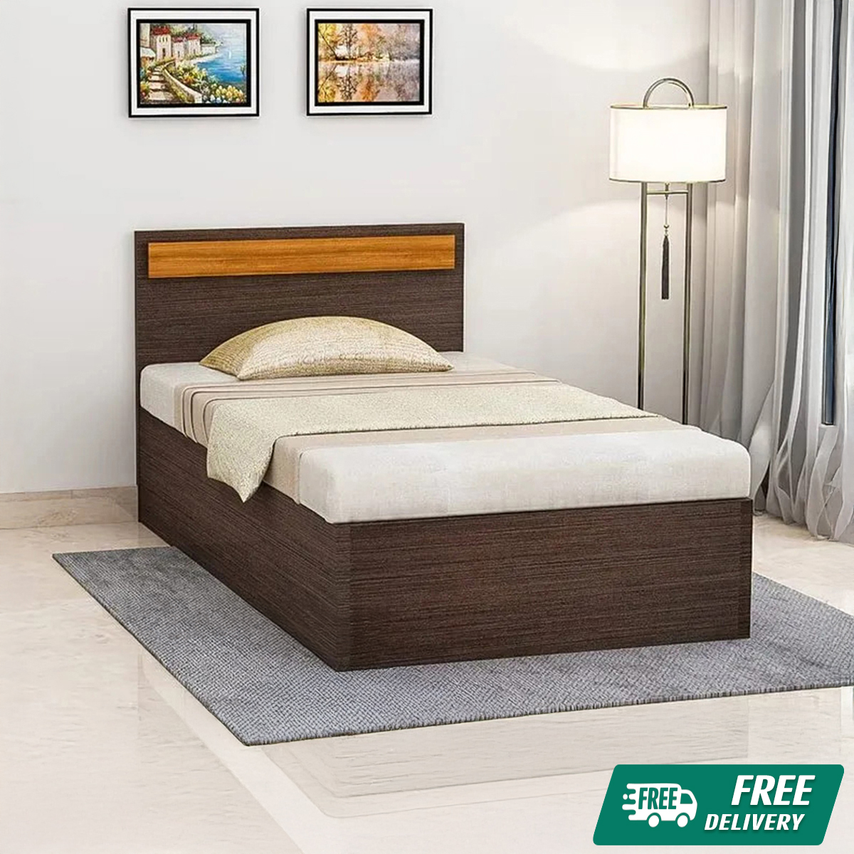 Single/Double Bed for Hostel Life, Single Box Khat For Bedroom Living Room Home, SIngle Box Bed by Nice Furniture