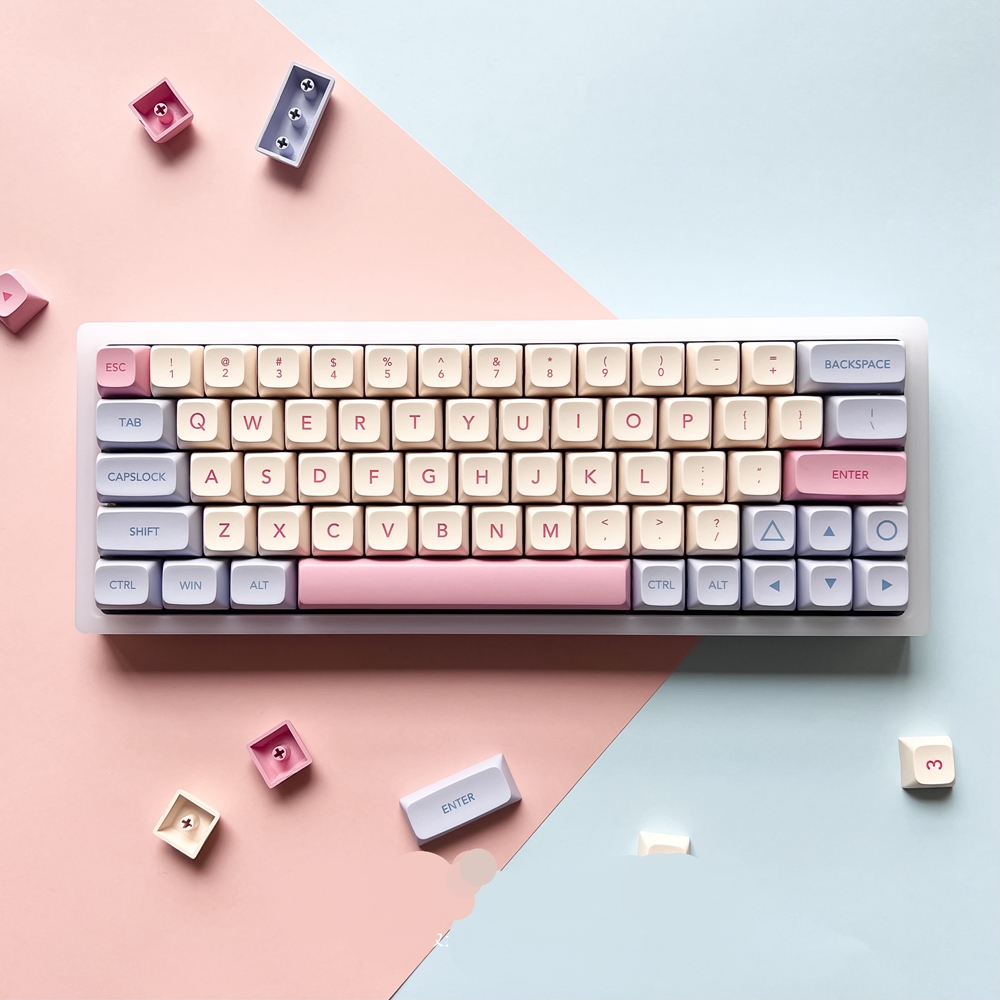 Nắp Phím Chủ Đề Marshmallow 132 Phím Nắp Phím Subbed Nhuộm PBT Cấu Hình XDA Cho Bàn Phím Cơ Cherry MX Switch RK61/Anne Pro 2/GK61