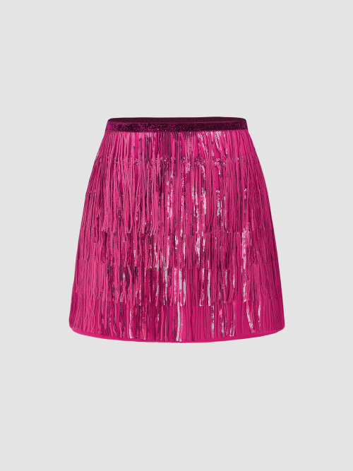 Sequin Mid Waist Mini Skirt