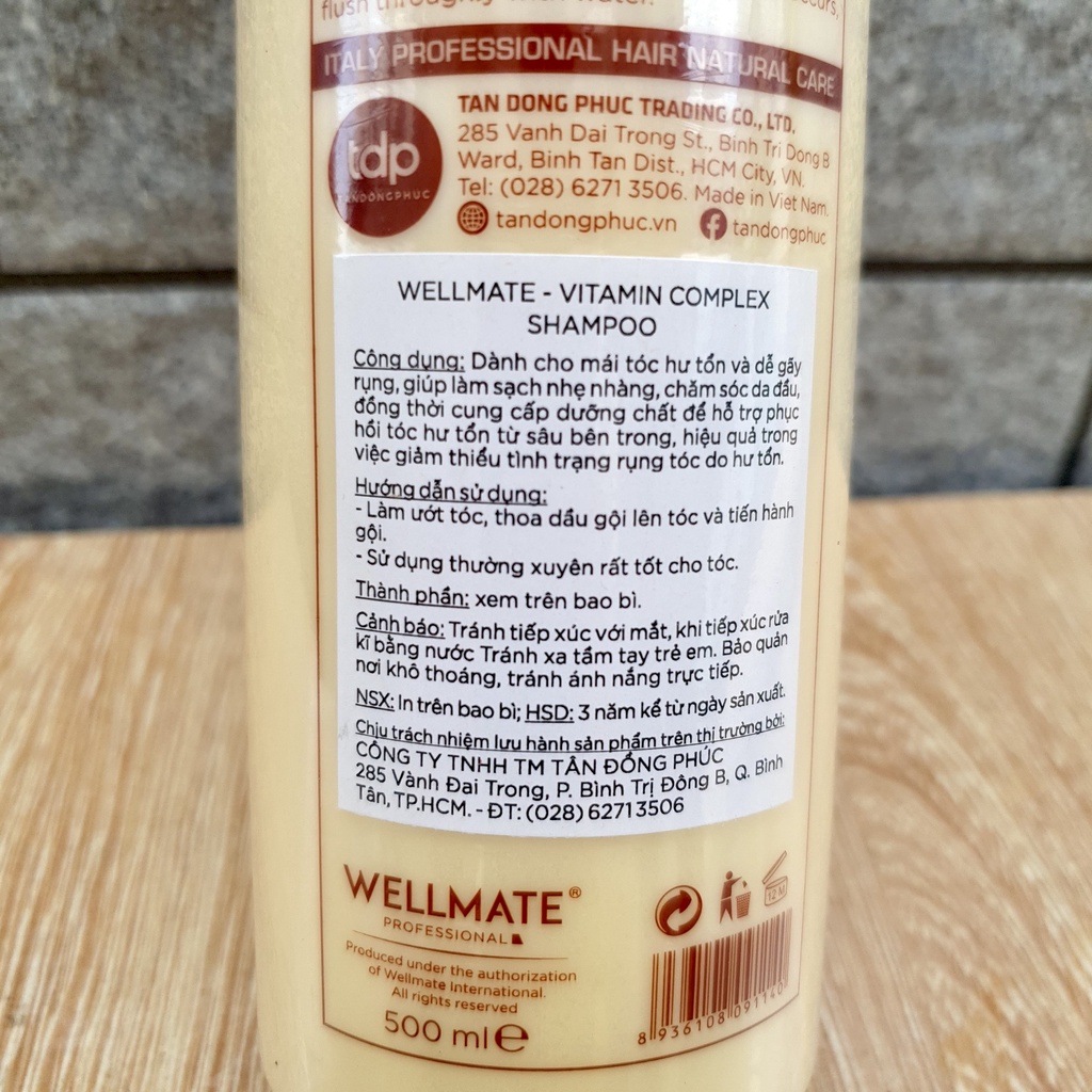 [Wellmate - chính hãng] [MẪU MỚI] Dầu gội chống rụng kích mọc tóc Wellmate 500ML