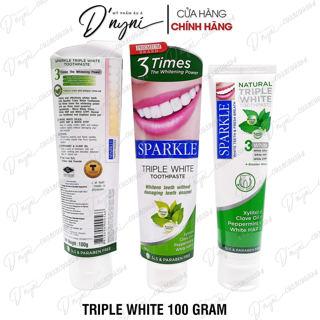 KEM ĐÁNH RĂNG SPARKLE 100G THÁI LAN SIÊU TRẮNG RĂNG